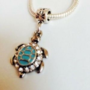 “Turtle” Dangling Charm Bead For European Style Charm Bracelets